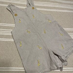 Starting Out Baby 100% Cotton Striped Giraffe Embroidered Shortalls Overalls 18M